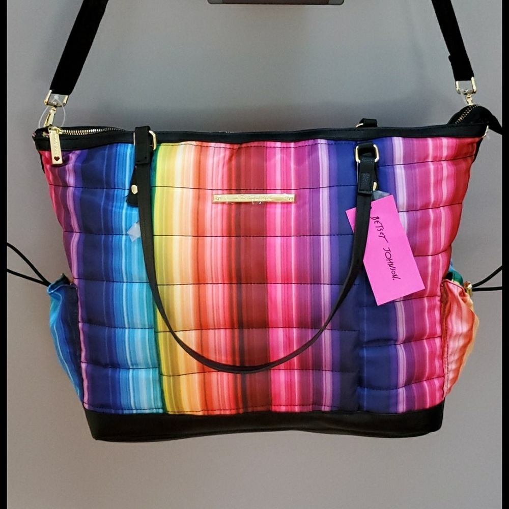 Betsey Johnson Rainbow Tote Bag NWT